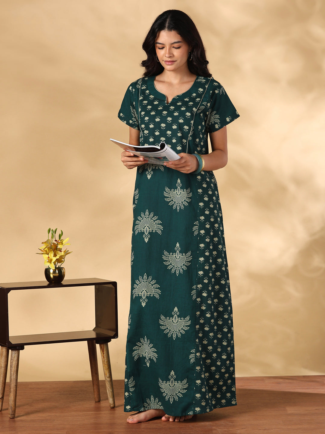 Pure cotton A line comfortable nighty for women