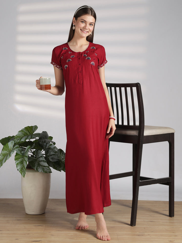 Soft and comfy feeding friendly alpine nighty for women