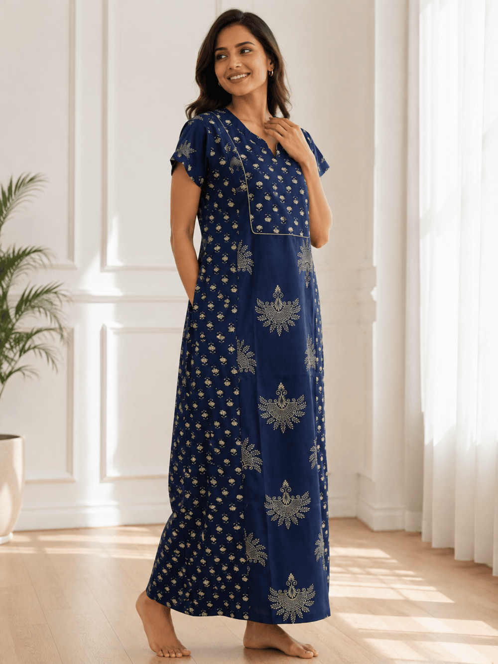 Pure cotton designer comfortable nighty for women online