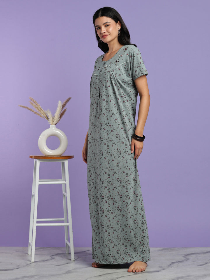 Sage vine cotton blend nightwear for women online