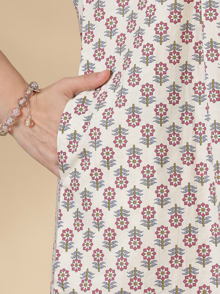 Lilac soft floral 100% pure cotton sleepwear for women