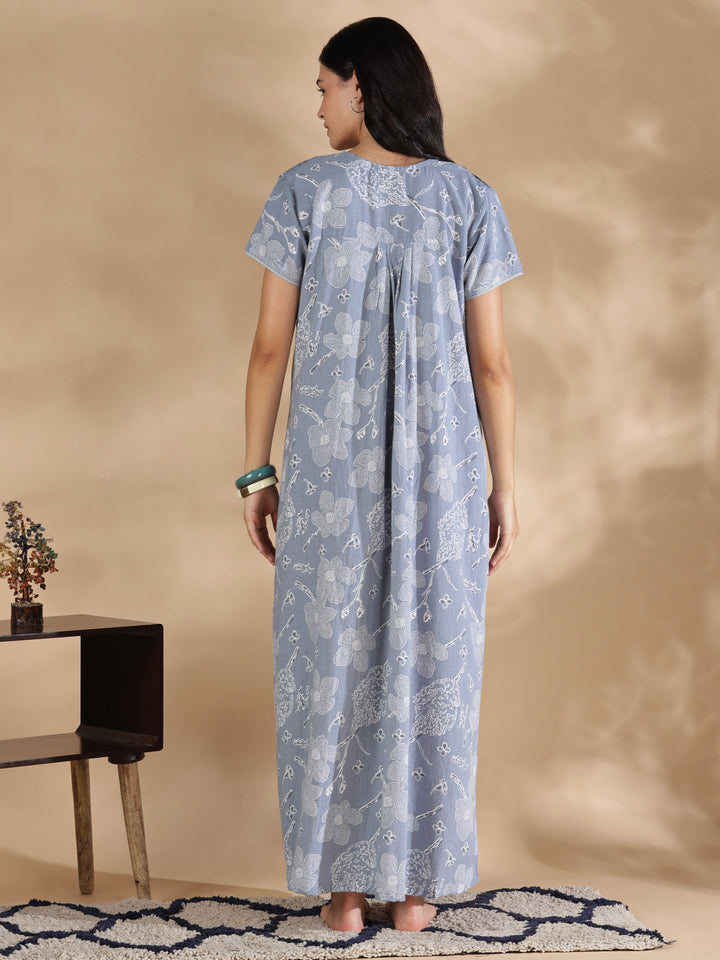 Floral crush cotton designer nighty for women online