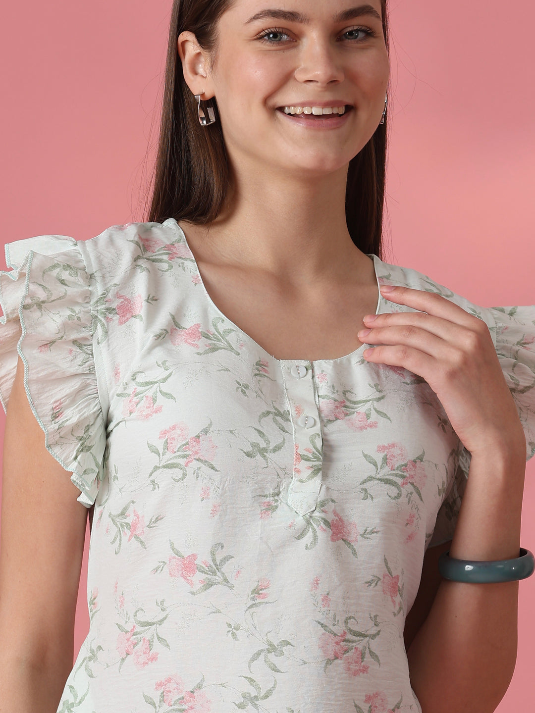 Bamboo feel A line nighty dress for women online