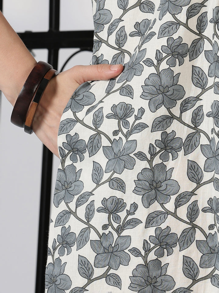 Slate floral daily wear cotton nightwear for women