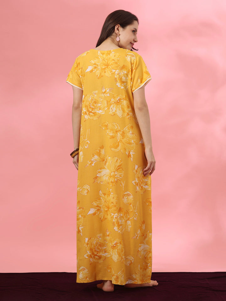 Embroidered floral alpine nighty for women online