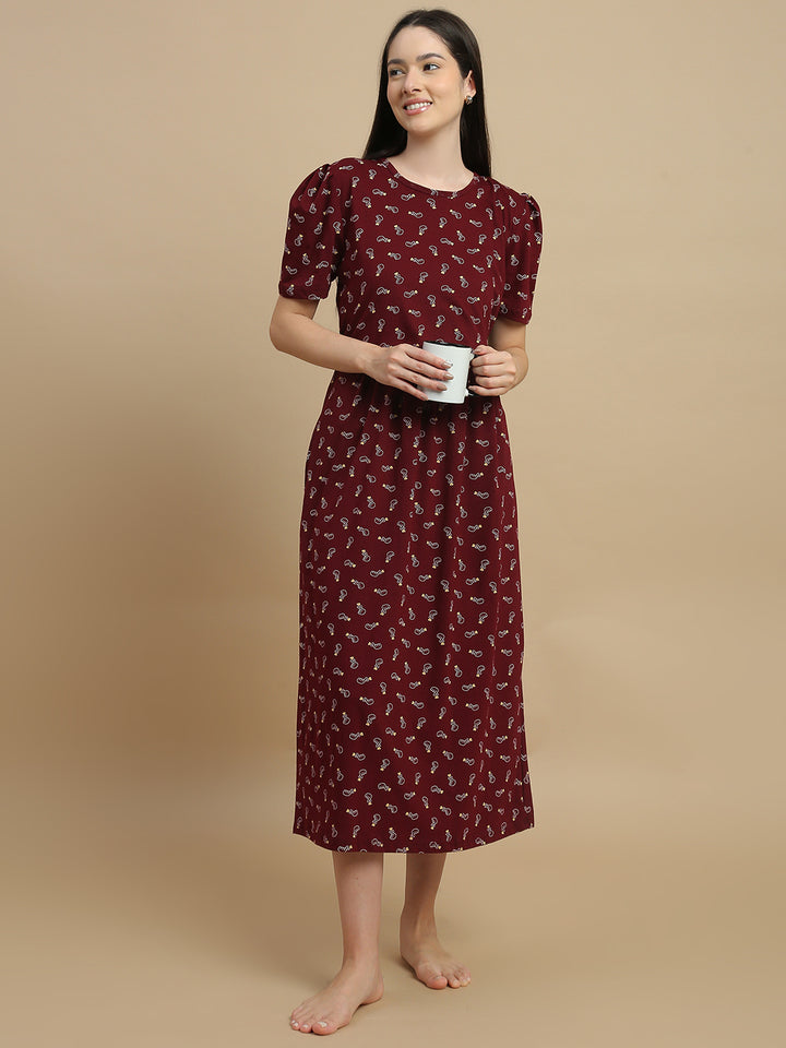 Berry hearts maternity and feeding nighty for women
