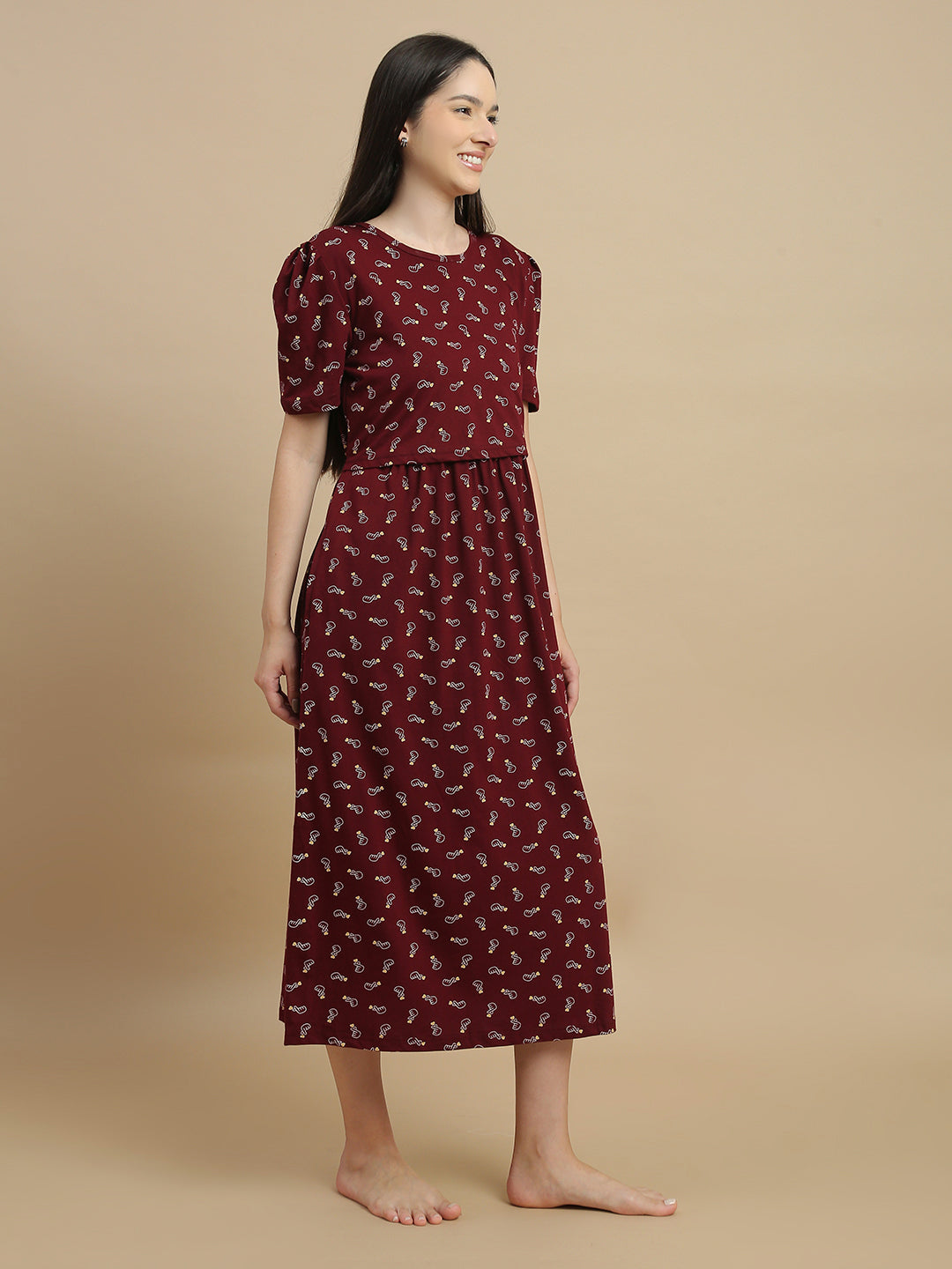 Berry hearts maternity and feeding nighty for women