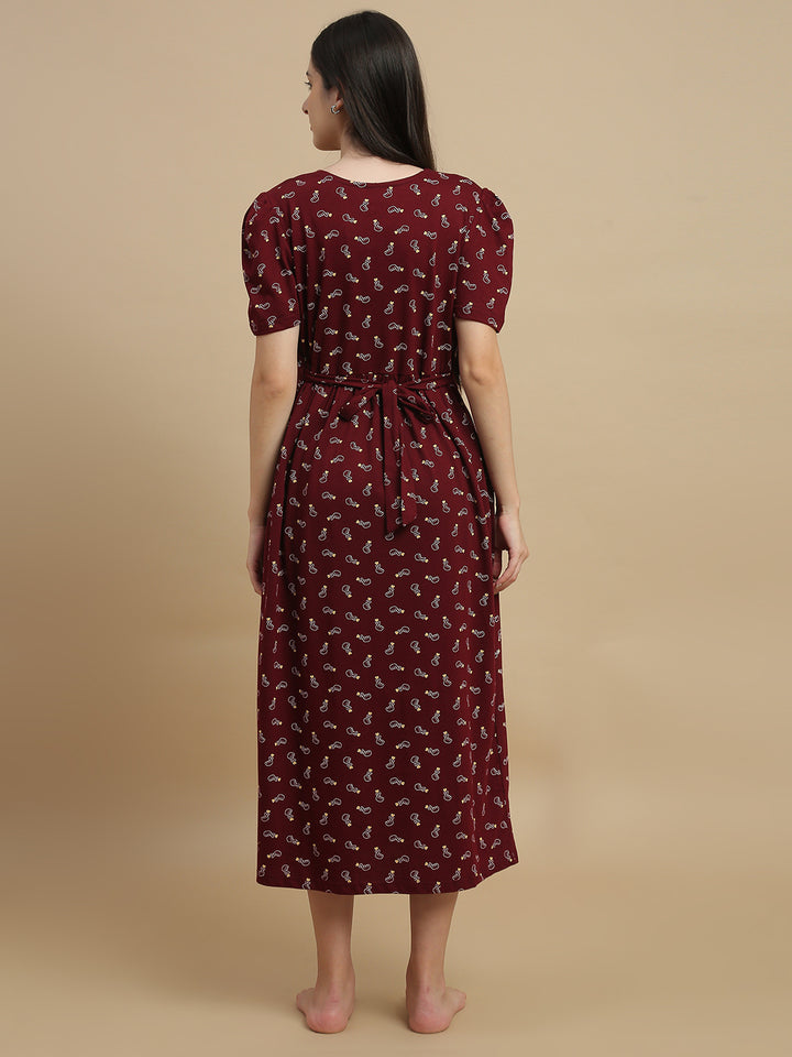 Berry hearts maternity and feeding nighty for women