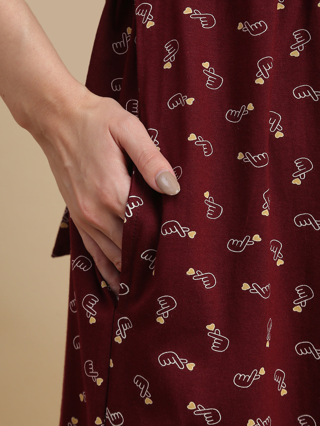 Berry hearts maternity and feeding nighty for women