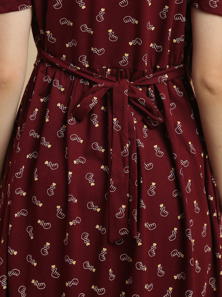 Berry hearts maternity and feeding nighty for women