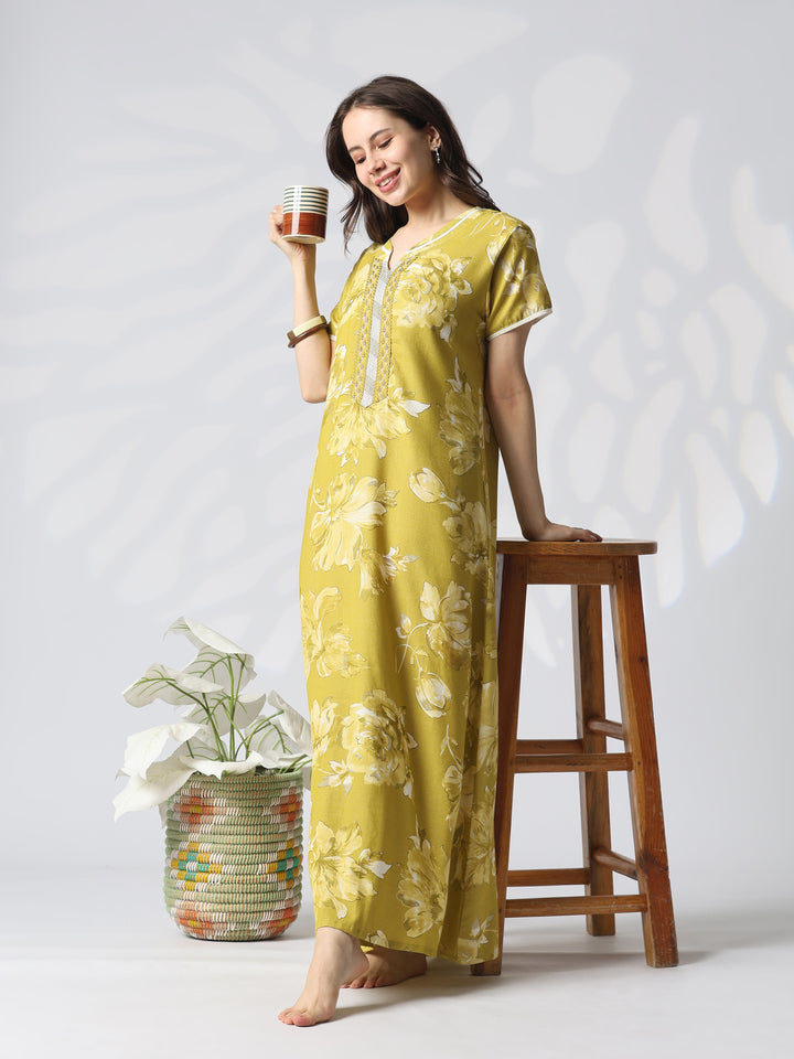 Floral alpine designer nighty dress for women online