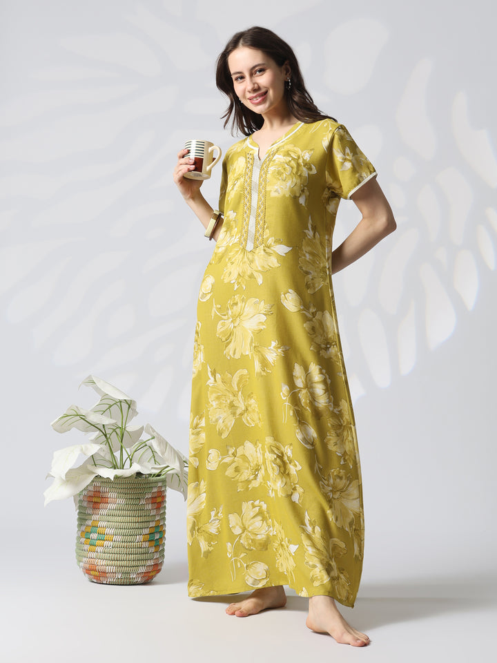 Floral alpine designer nighty dress for women online