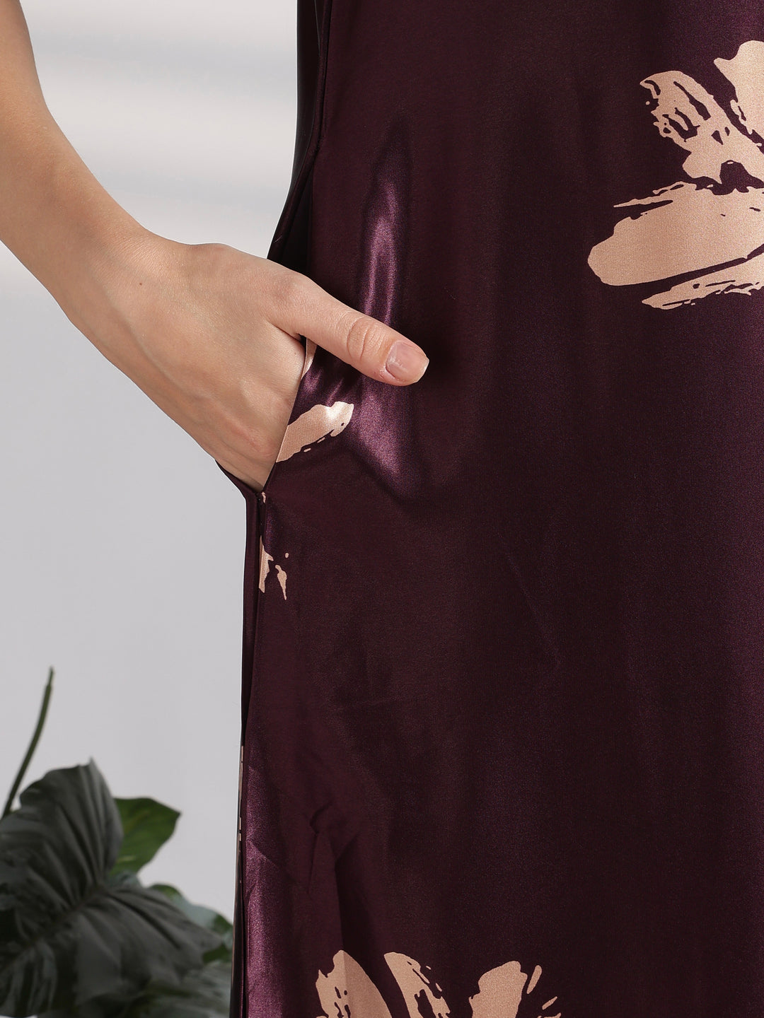 Floral satin nighty for women with front buttons online