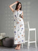 Vanilla Floral Rayon Lightweight Fit Sleeveless Nighty