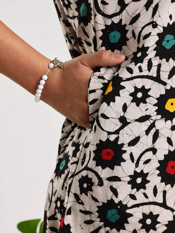 Batik print pure cotton nighty for women