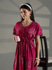 Magenta Floral Frock Style Nighty for Women Soft Alpine Comfort