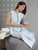 A Line Rayon Bow Print Comfort Sleeveless Nighty for Women