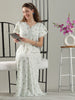 Crush Cotton Tulip Print Nighty for Women Fresh Misty Green