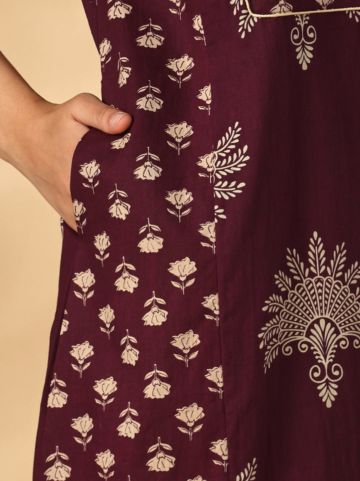 Pure cotton Jaipuri block print nighty for women online