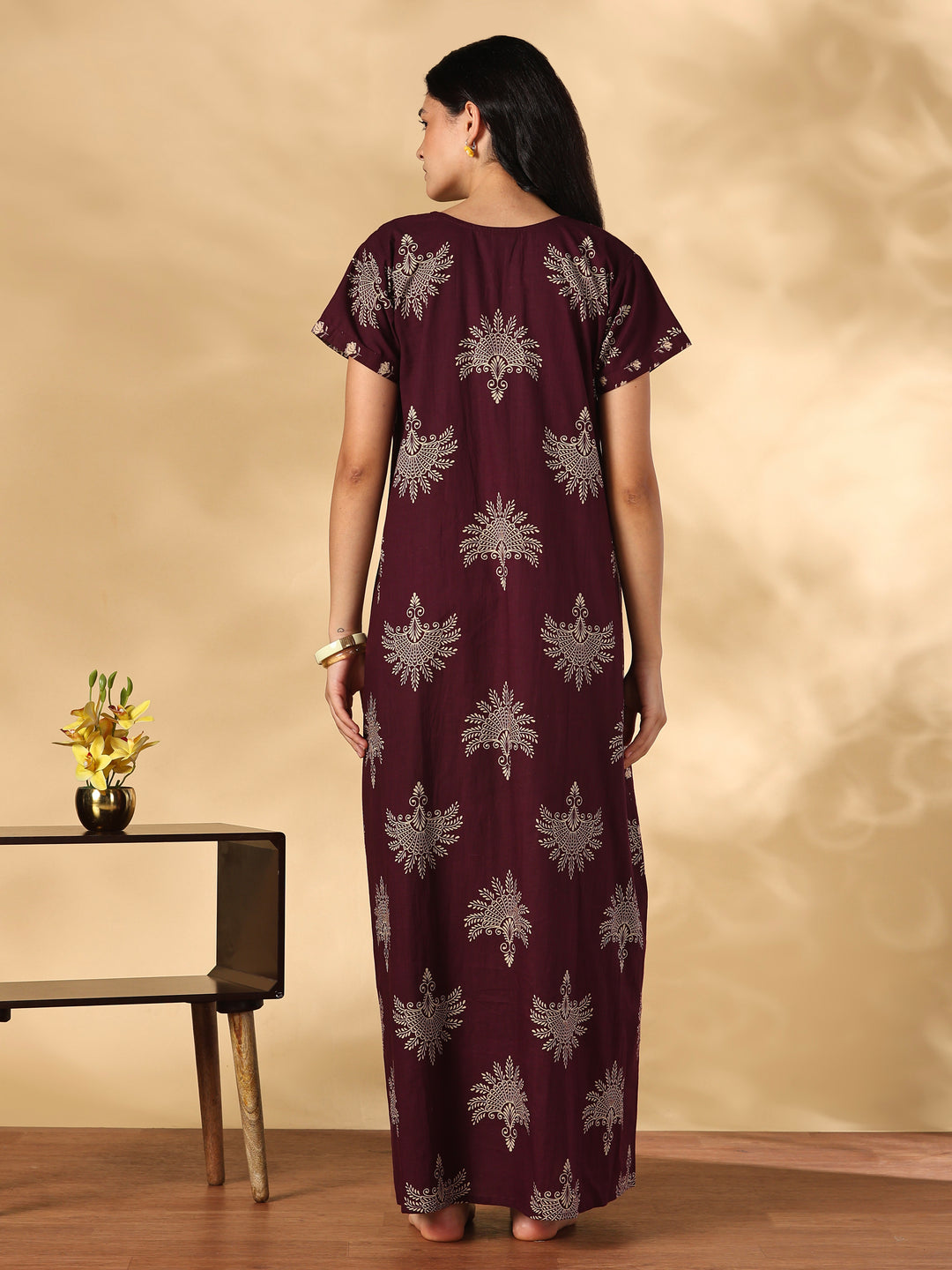 Pure cotton Jaipuri block print nighty for women online