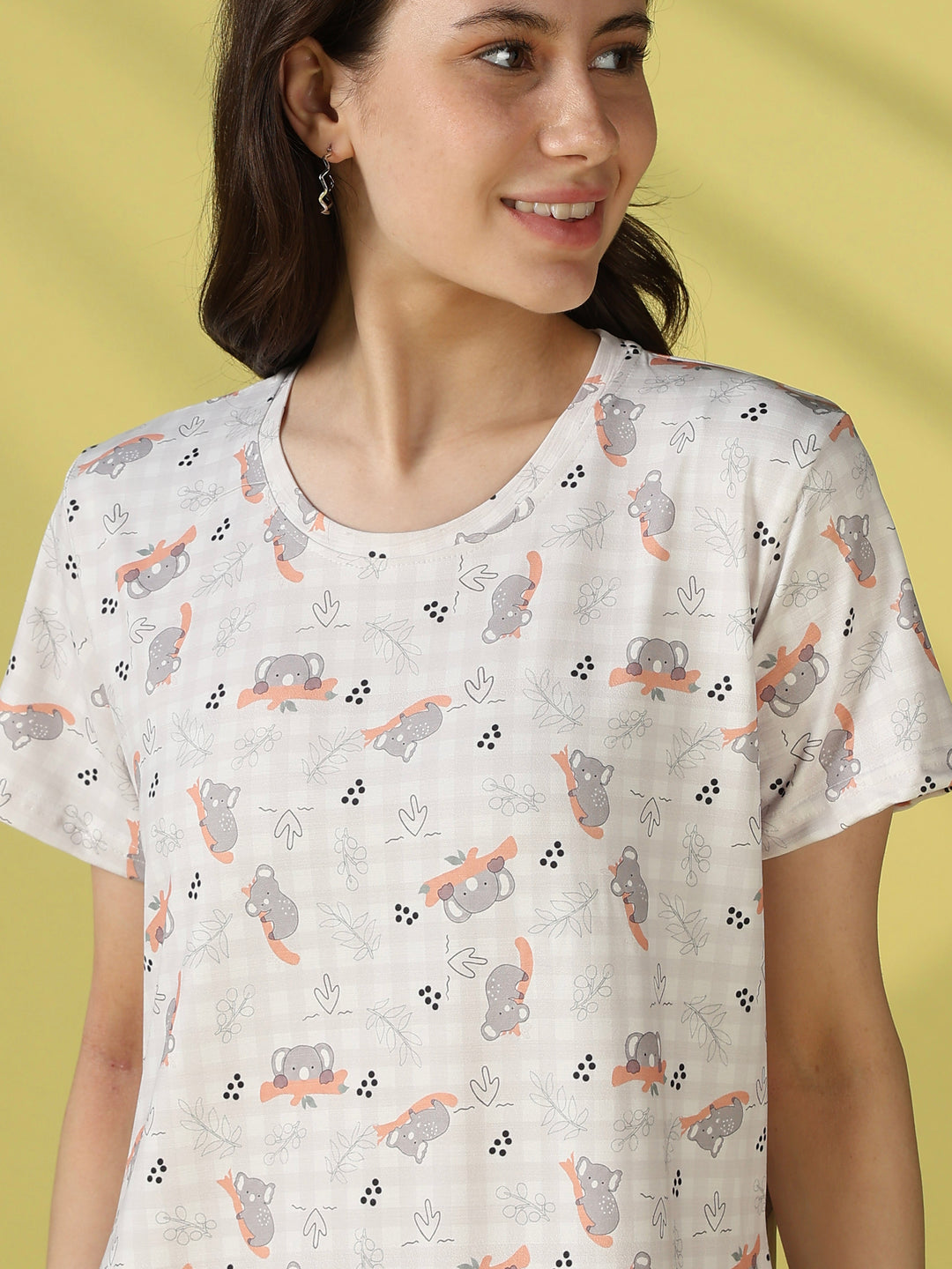 Koala print short nighty dress for women online
