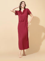 Malai Modal Lace Panel Designer Nighty for Women Soft A Line Fit