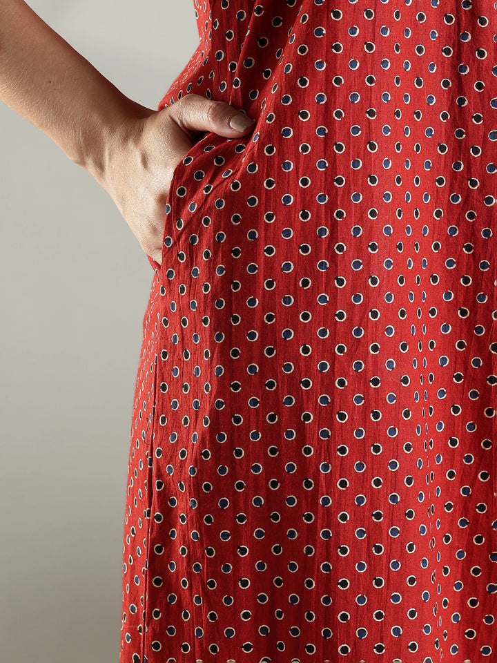 Premium pure cotton nighty for women for summer in rust