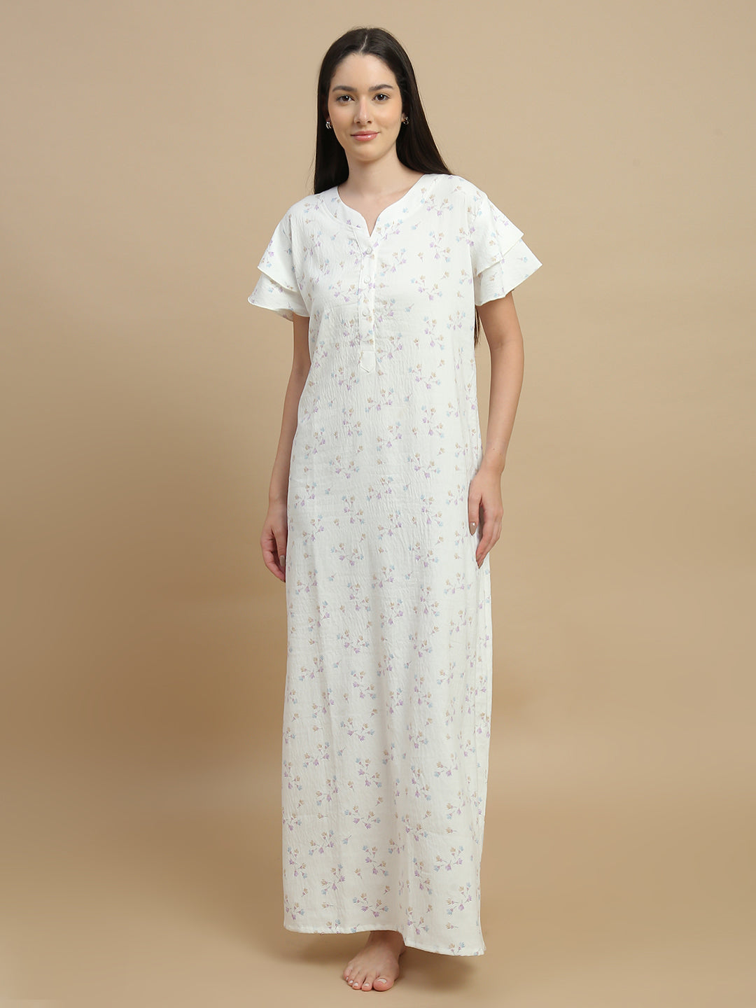 Trendy bamboo nighty for women with floral print online