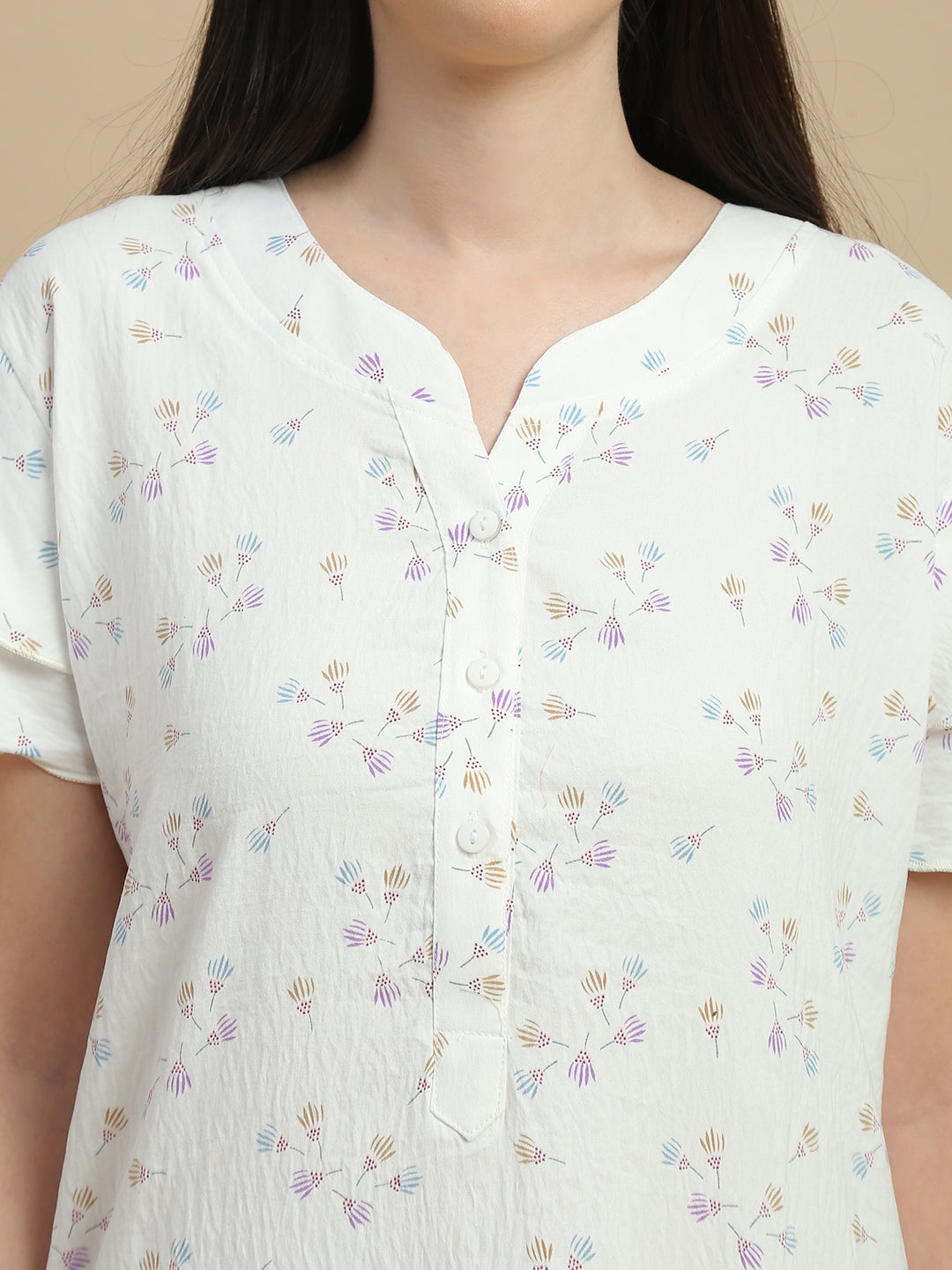 Trendy bamboo nighty for women with floral print online