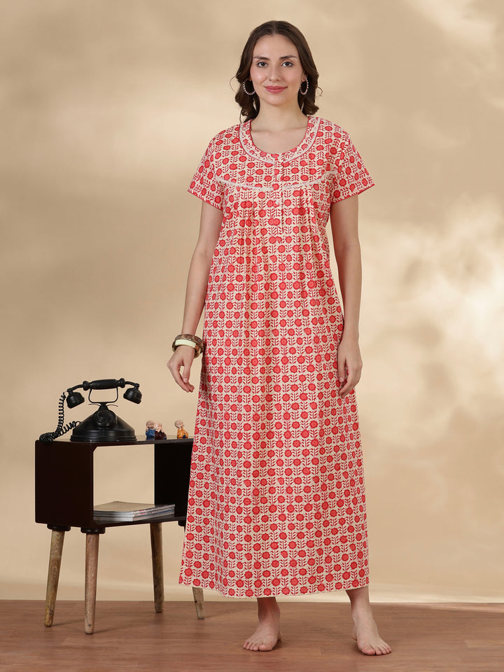 Coral pure cotton lightweight sleepwear for women online