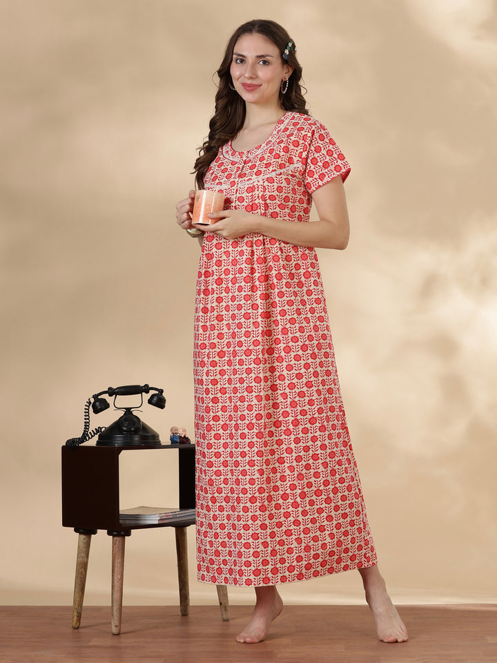 Coral pure cotton lightweight sleepwear for women online