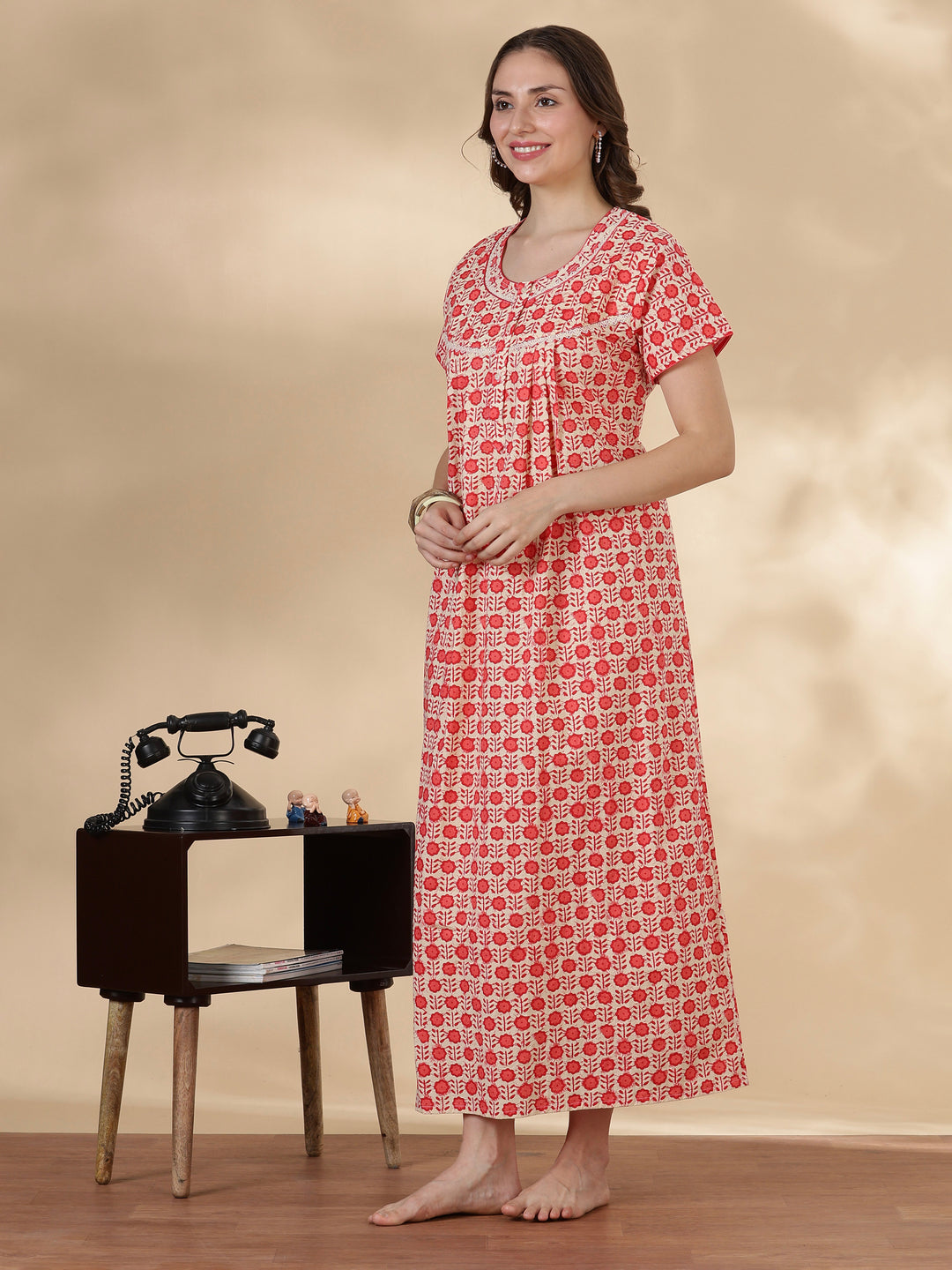 Coral pure cotton lightweight sleepwear for women online