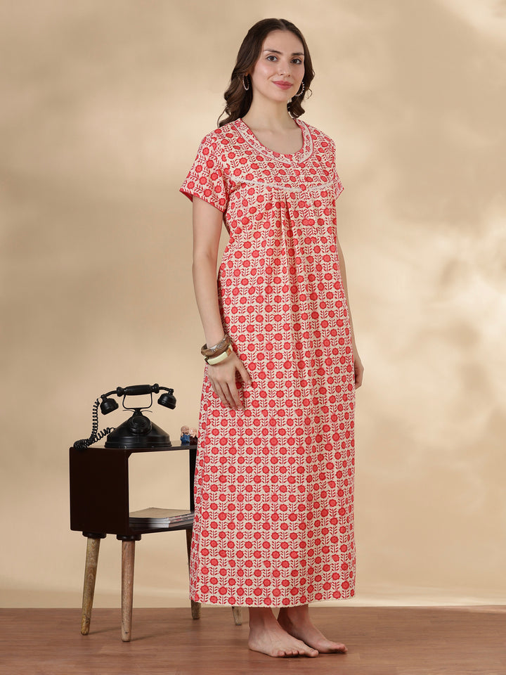 Coral pure cotton lightweight sleepwear for women online