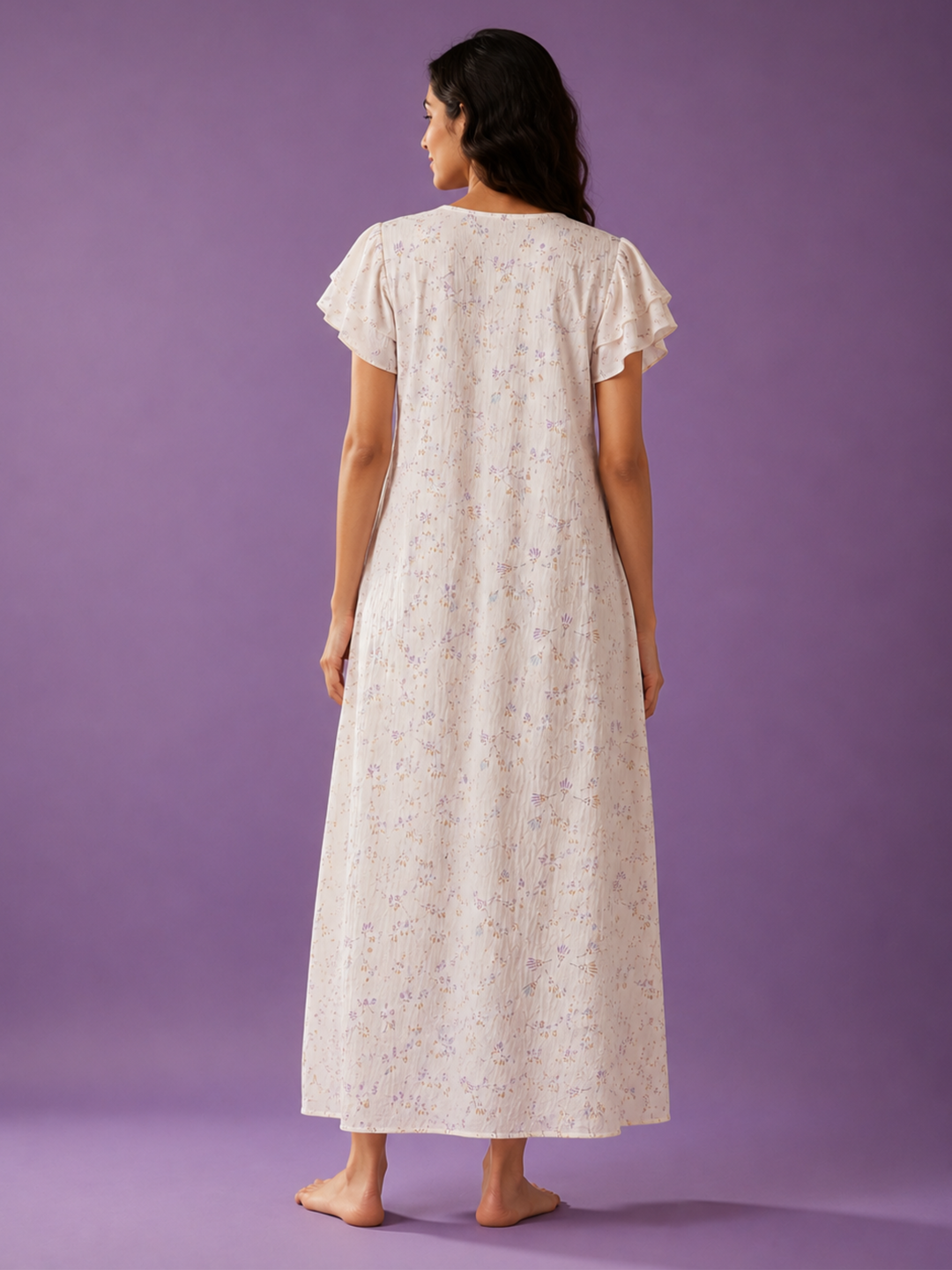 Floral bamboo nightdress for women in premium fabric