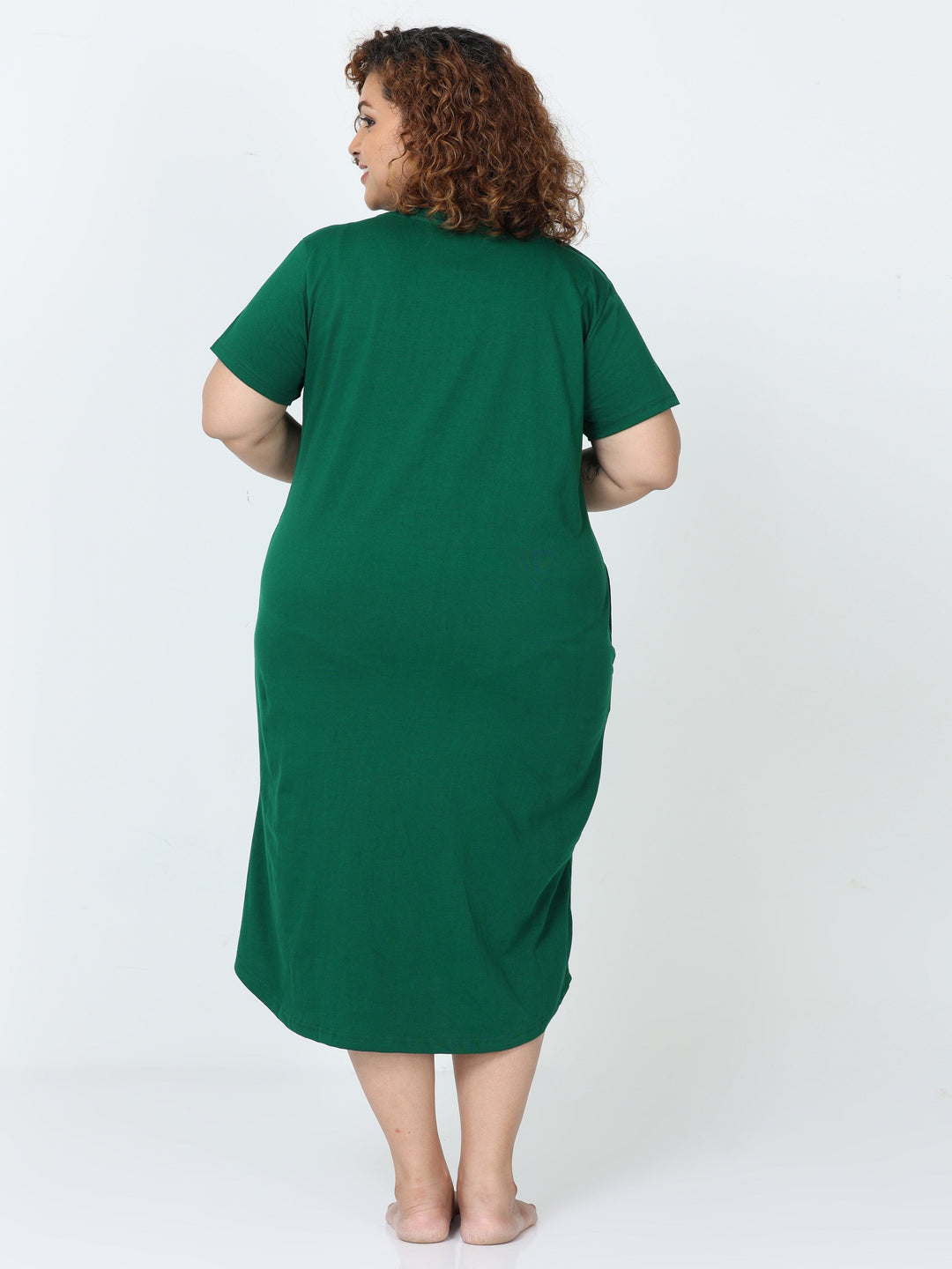 Comfy soft cotton loose fit short nighty for women