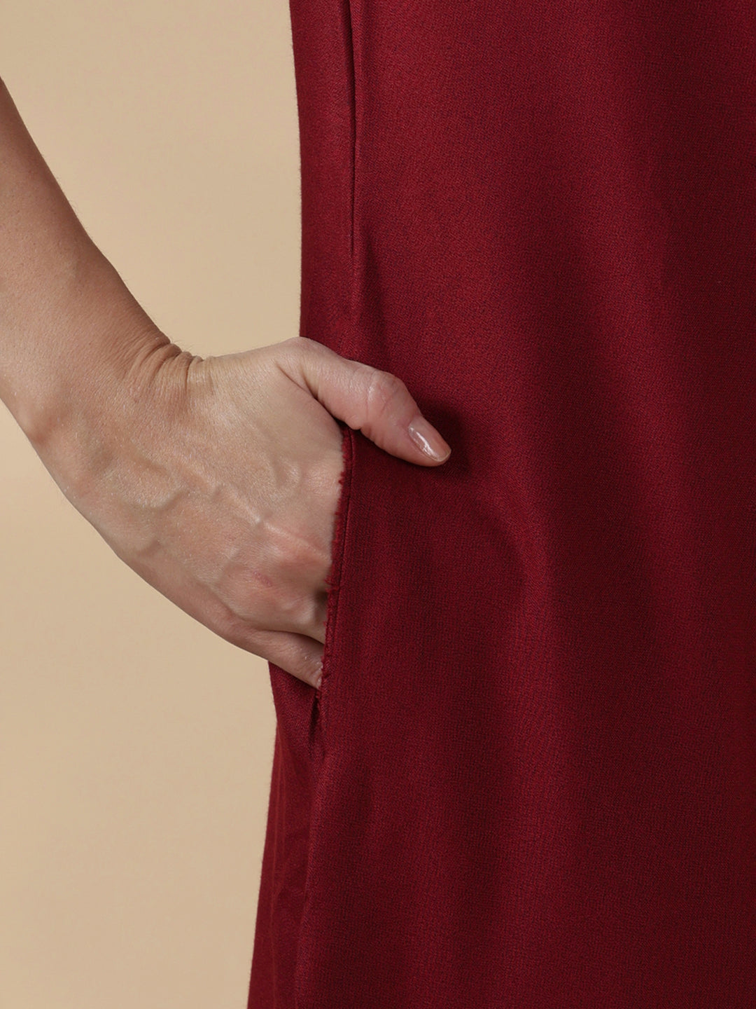 Heritage style maroon alpine cozy night dress for women