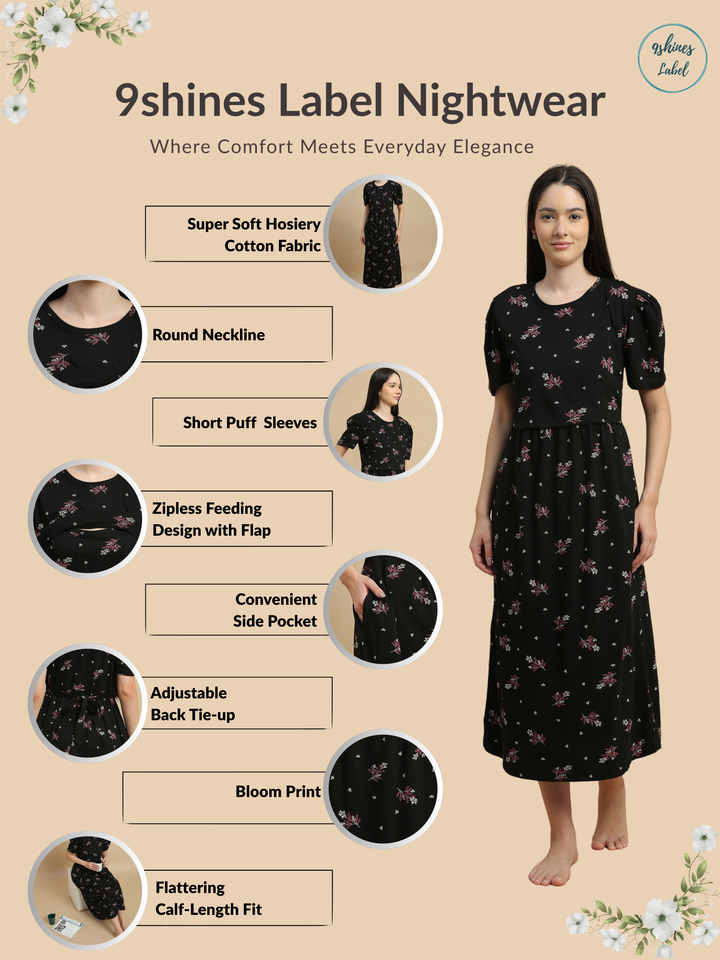 Soft floral maternity nighty for women online