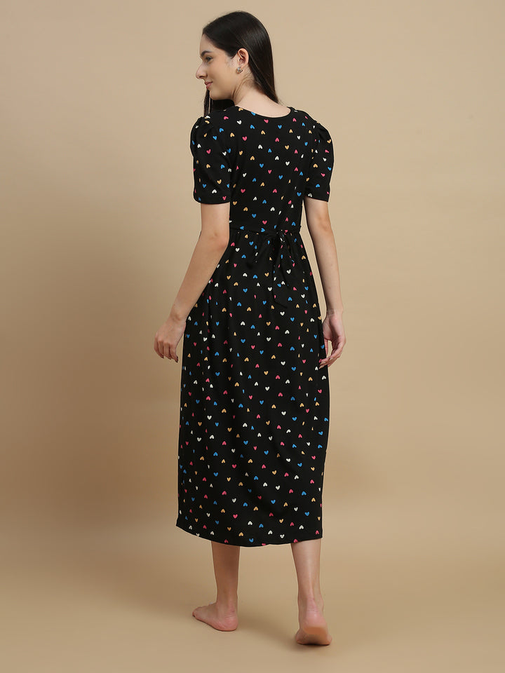 Black sweetheart feeding friendly maternity nighty online