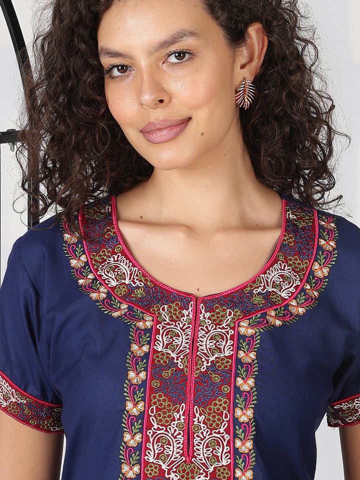 Alpine midnight blue heritage designer nighty for women