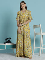 Honey Floral Rayon Nighty for Women Soft Relaxed Fit