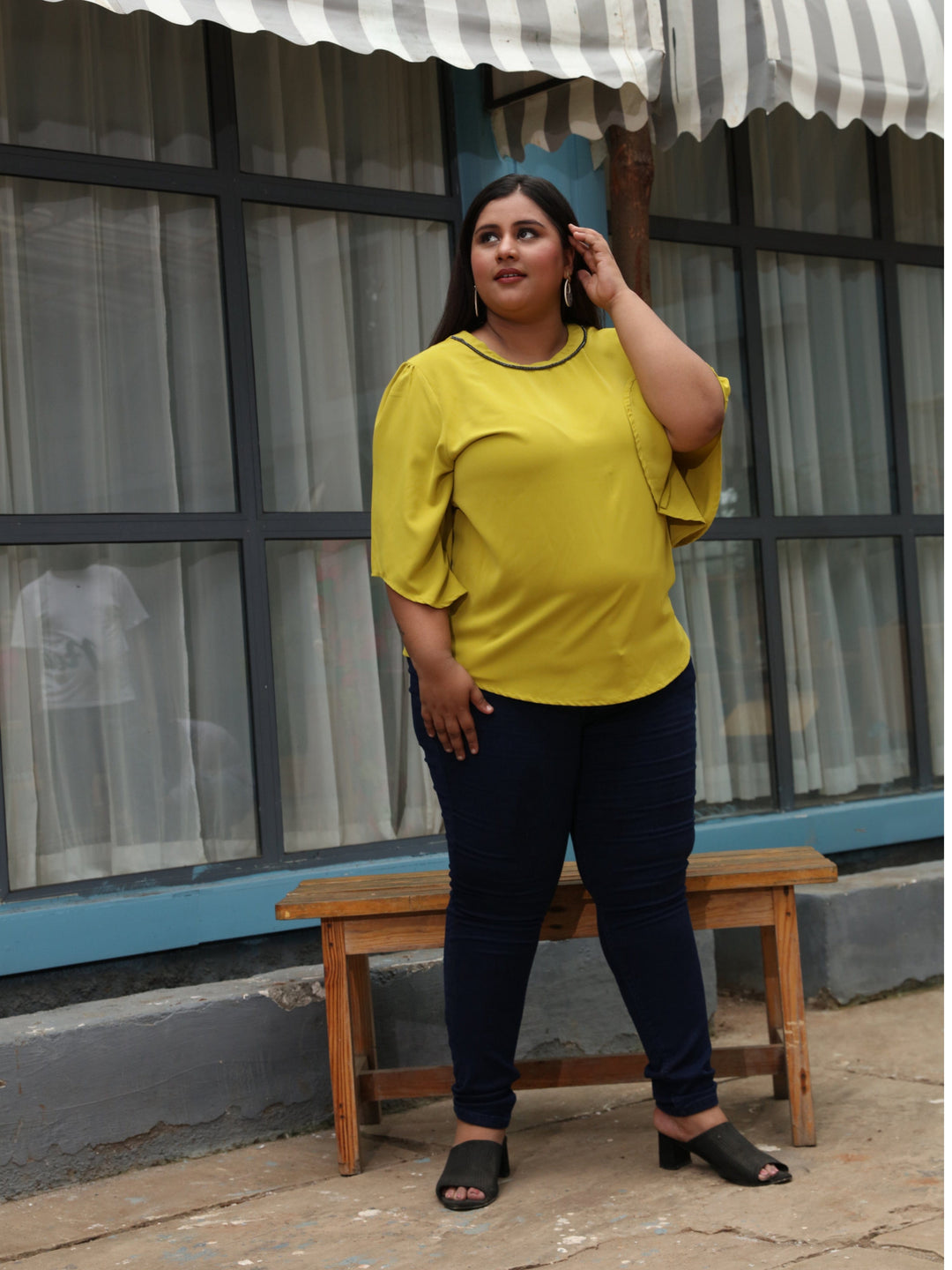  Casual Tops  Sexy Tops For Plus Size Women - Buy Yellow Polyster Top Online- 9shines label 