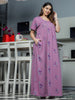 Cotton Blend Designer Nighty | Purple