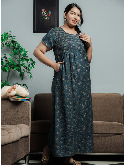 Alpine Designer Maxi Rama Blue Nighty
