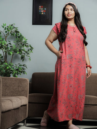 Viscose Designer Nighty Peach