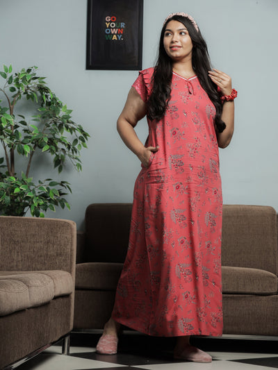Viscose Designer Nighty Peach