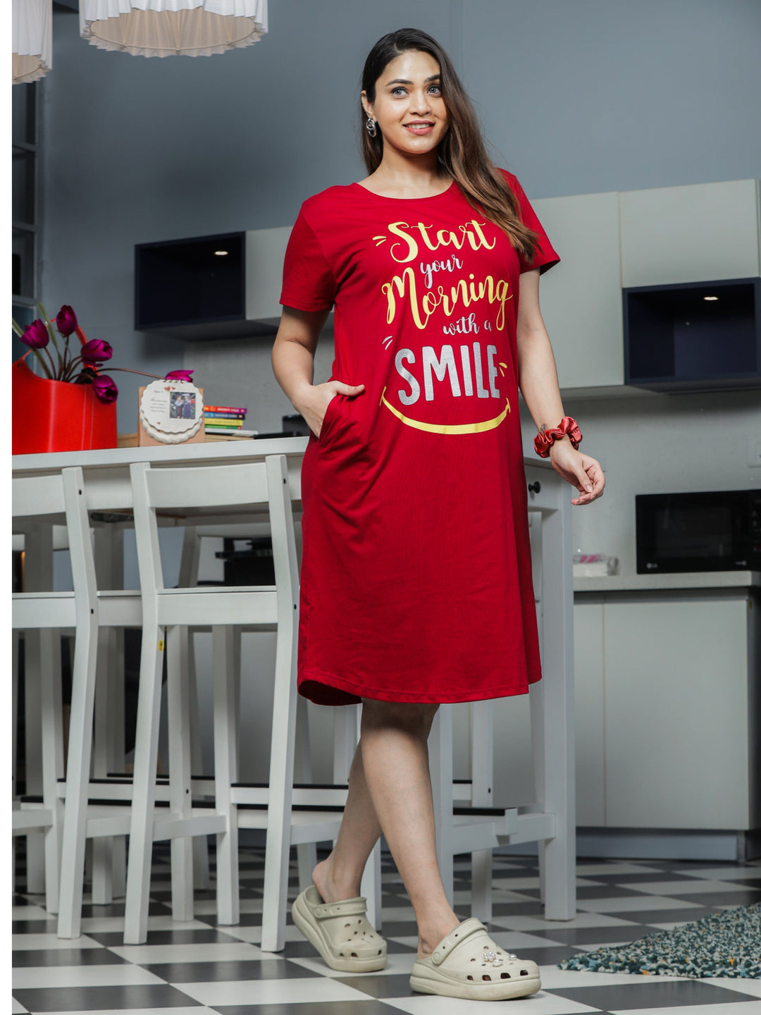 4xl Nighty - Buy Cool And Comfortable Red Nighty Short – 9shines label