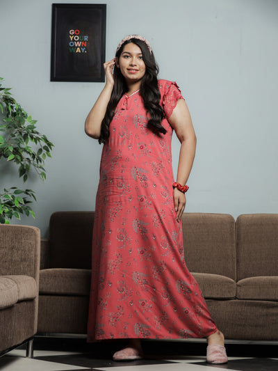 Viscose Designer Nighty Peach