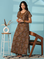 Bronze Paisley Print Pure Cotton Designer NightyS