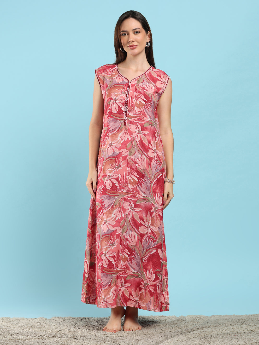Elegant floral alpine nightdress for women online
