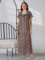 Paisley Mink Cotton Nighty for Women Elegant Soft Night Dress